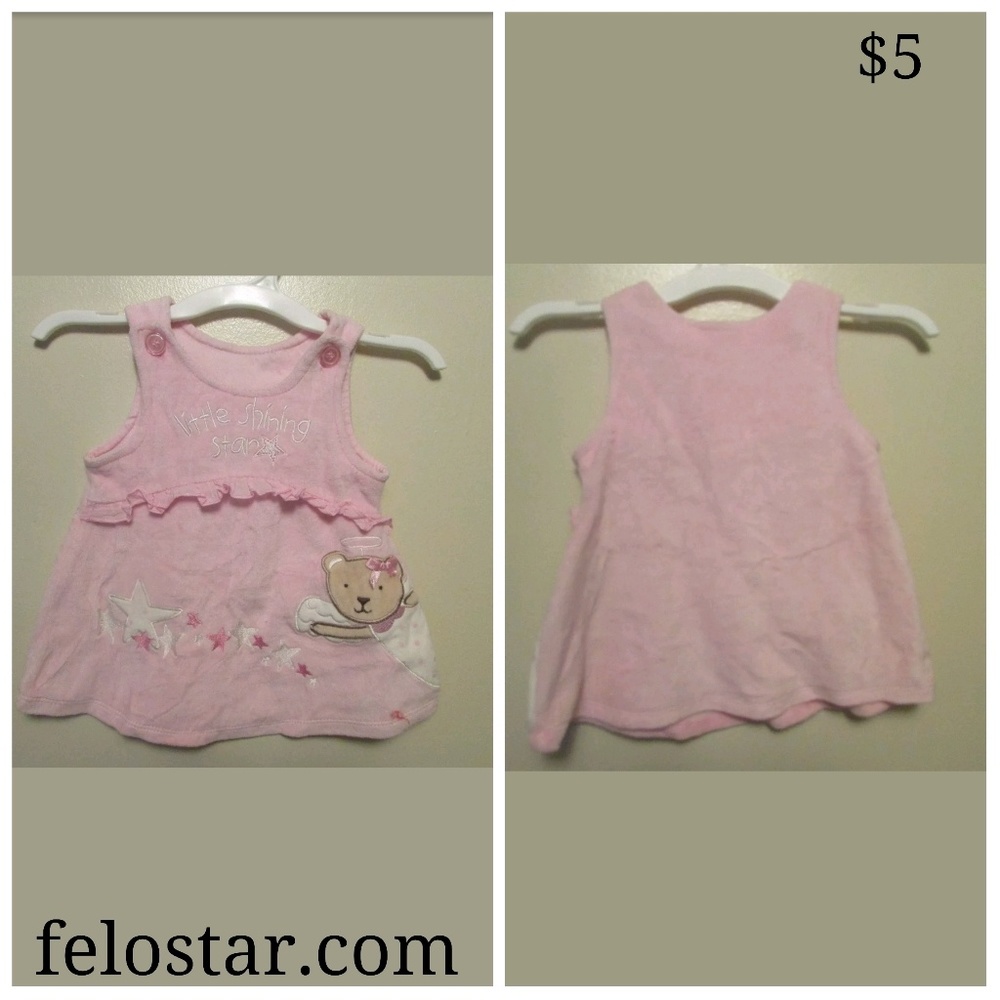 girl wishes & kisses dress size 3/6 months pink sl